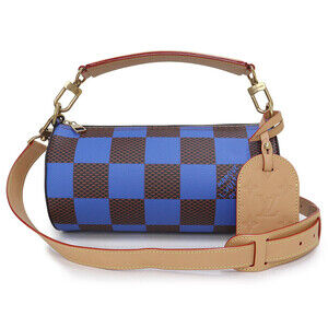 Louis Vuitton Polochon handbag crossbody Pop tan leather brown blue